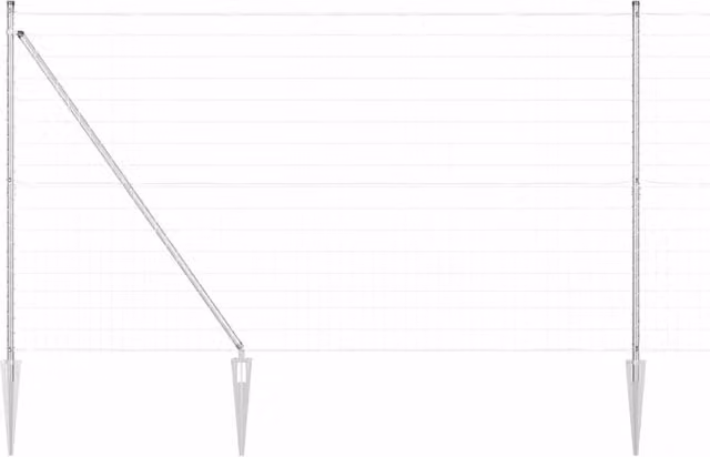 Berkfield Home Euro Fence with 7 Spike Posts, Galvanised Steel, Silver, 1.6 x 10 m – 1