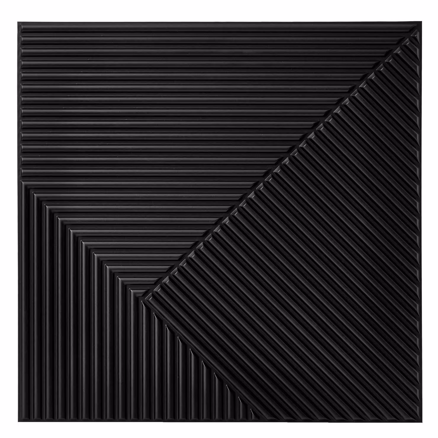 Novecrafto 3D Chevron Line Design Wall Panels, Matte Black Interior Cladding, 6 Sheets, W/D/H: 50 x 50 x 50 cm – 4