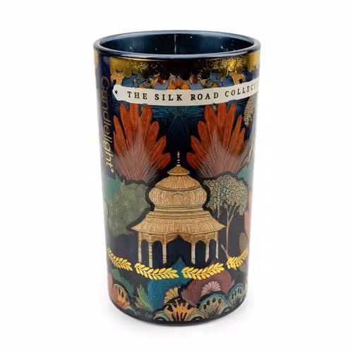 Candlelight Jaisalmer Luxury Scented Pear & Fig Candle, Multicolour Fruity and Floral Fragrance, 450g