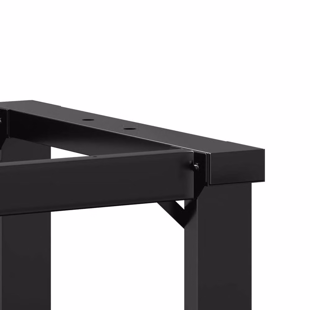 Berkfield Home O-Frame Durable Dining Table Legs in Black Steel, W/D/H: 80 x 40 x 73 cm – 3