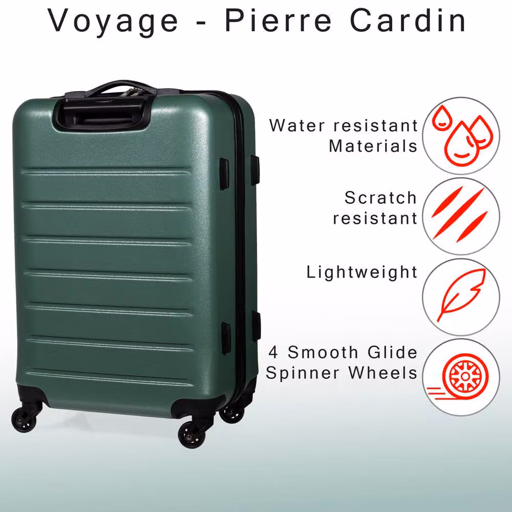 Pierre Cardin Voyager XL Lightweight Hard Shell 4 Wheel Travel Suitcase in Green – 3