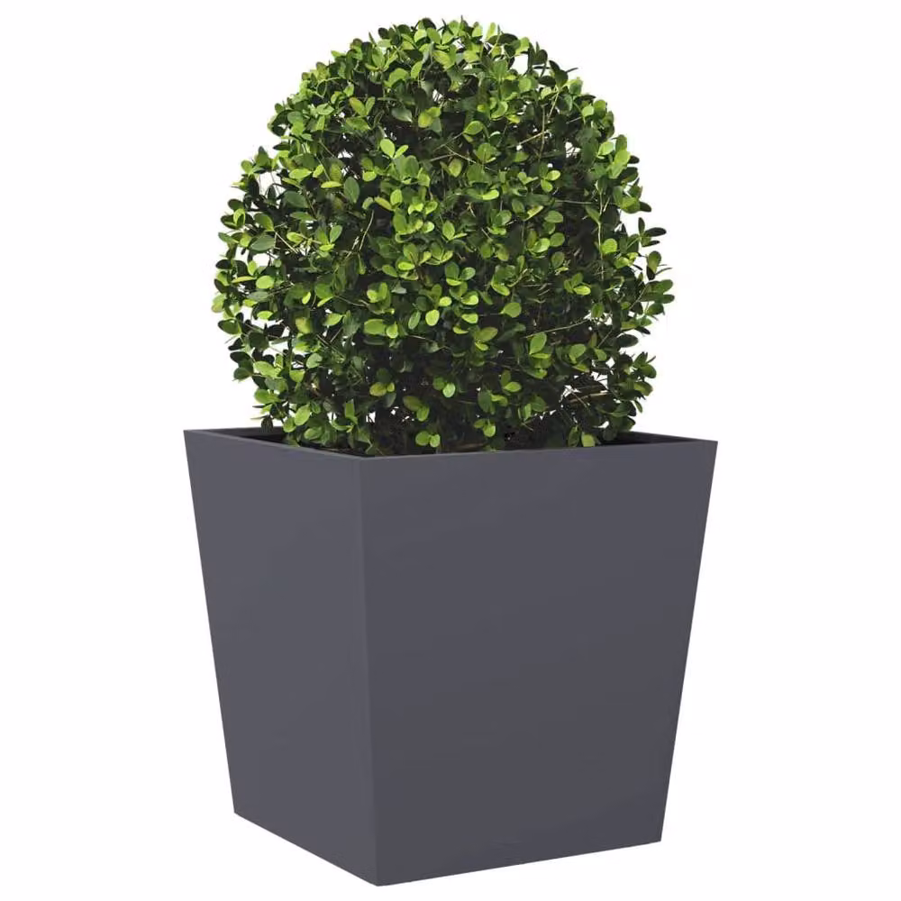 Berkfield Home Steel Garden Planter Tub in Anthracite, W/D/H: 50 x 50 x 50 cm – 3