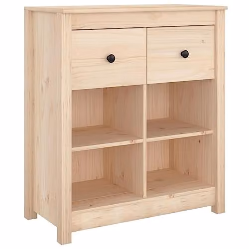 vidaXL Scandinavian Style Solid Pine Wood Sideboard in Natural, W/D/H: 70 x 35 x 80 cm