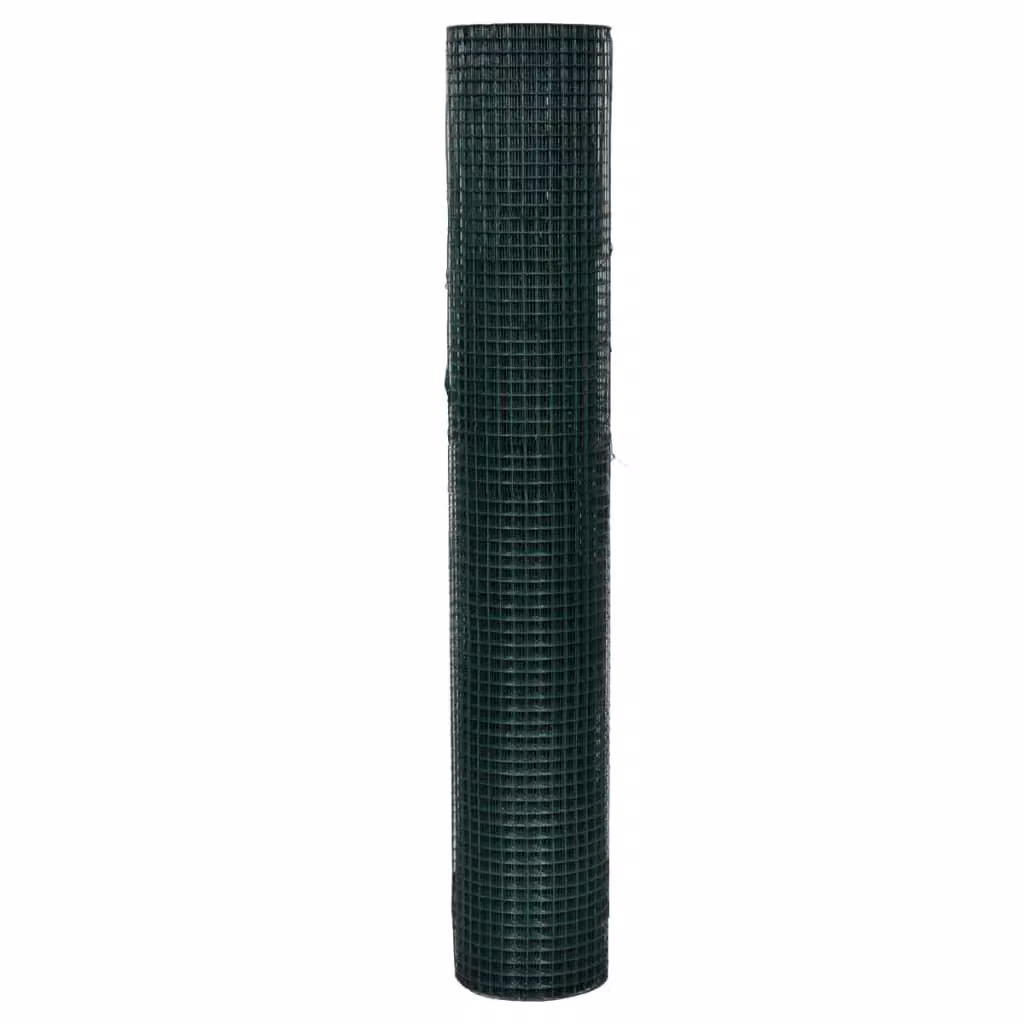 Berkfield Home Green PVC Coated Galvanised Steel Chicken Wire Fence, 25 x 1 m – 2