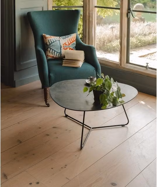 Bergen Round Coffee Table in Slate Grey, Height: 37 cm, Diameter: 75 cm