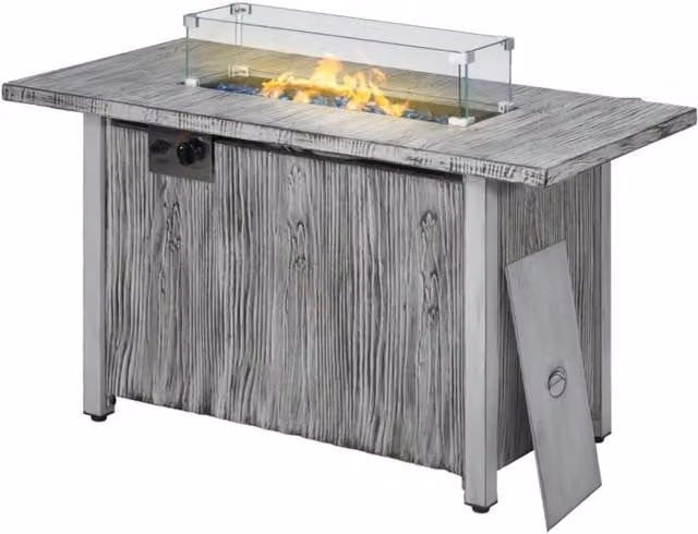 Chilli Modern Matt Grey Glass Fire Pit Table