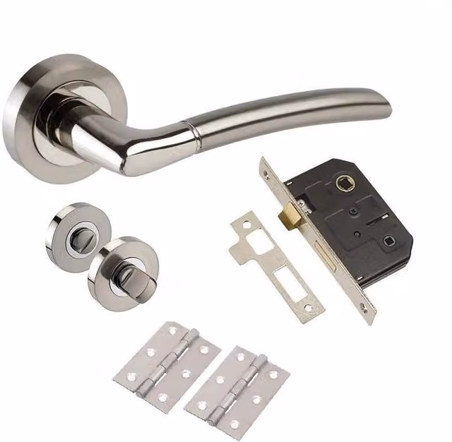 Golden Grace Chrome Bathroom Door Handle Pack