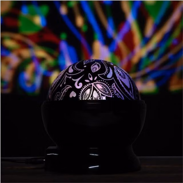 Fizz Creations Boho Paisley Rotating Pattern Tabletop Light Projector