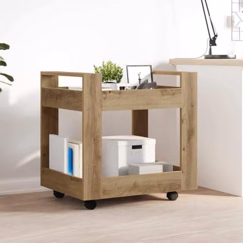 vidaXL Desk Trolley in Artisan Oak, Brown, W/D/H: 60 x 45 x 60 cm – 2