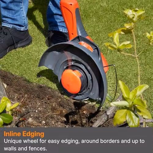 Flymo Contour 500E Electric Grass Trimmer and Edger, Orange, Cutting Width: 25 cm – 4