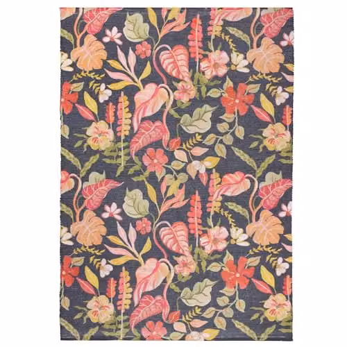 Riva Home Tropical Bloom Floral Woven Indoor/Outdoor Rug in Black and Multicolour, W: 120 cm, L: 170 cm – 4