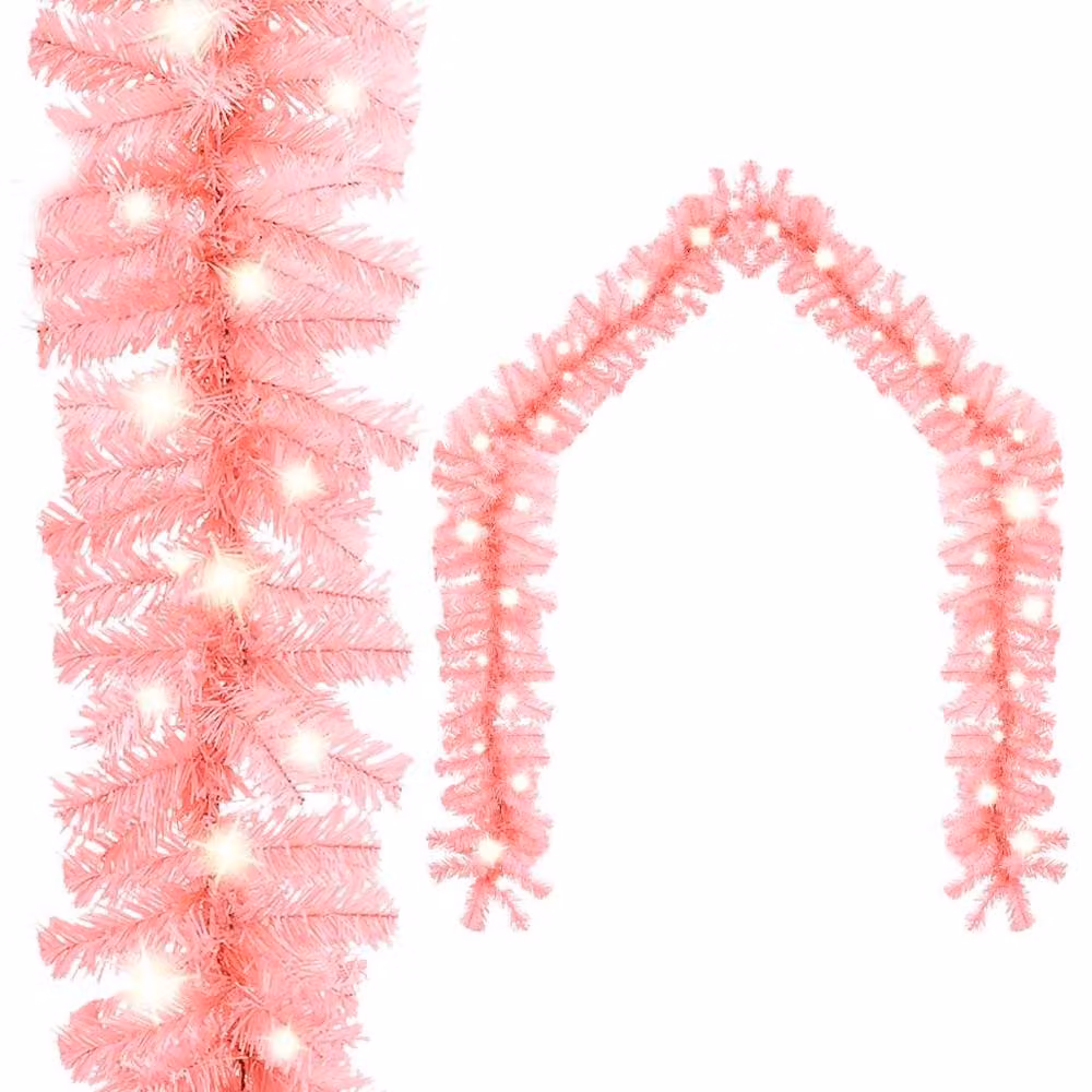 Berkfield Home Christmas Garland with LED Lights, Pink – 2