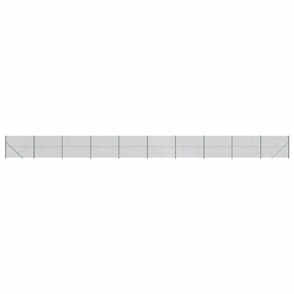 Berkfield Home Green PVC-Coated Steel Chain Link Fence with Flange, H: 180 cm x W: 25 m – 2