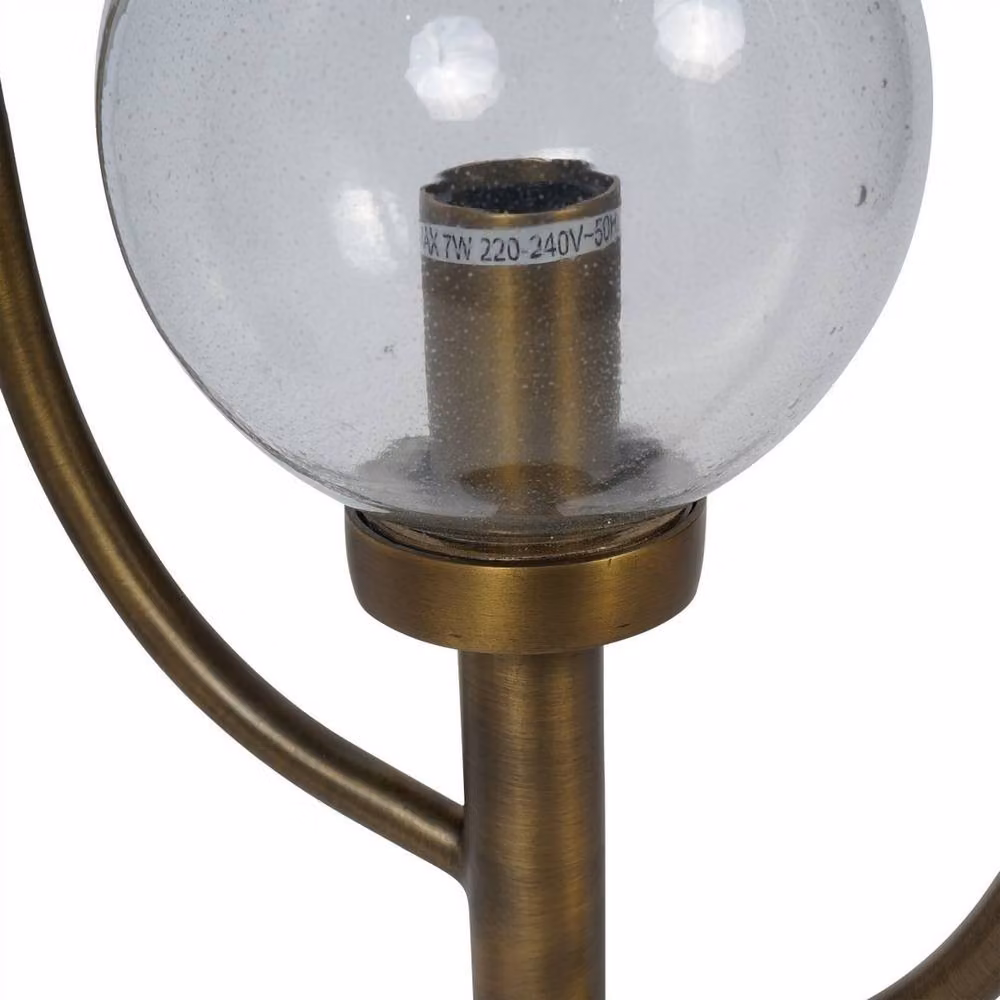 The Libra Company Wellesley Three Globe Table Lamp in Bronze and Gold/Brass, W/D/H: 35 x 35 x 82 cm – 2