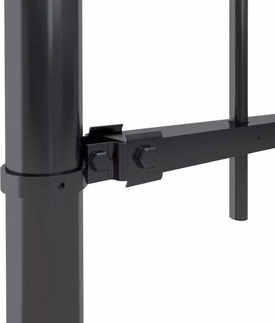 Berkfield Home Elegant Spear Top Steel Garden Fence, Black, W: 11.9 m, H: 0.6 m
