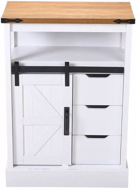 KORVIXA Modern White Sideboard Buffet Kitchen Cabinet W/D/H: 100 x 100 x 100 cm