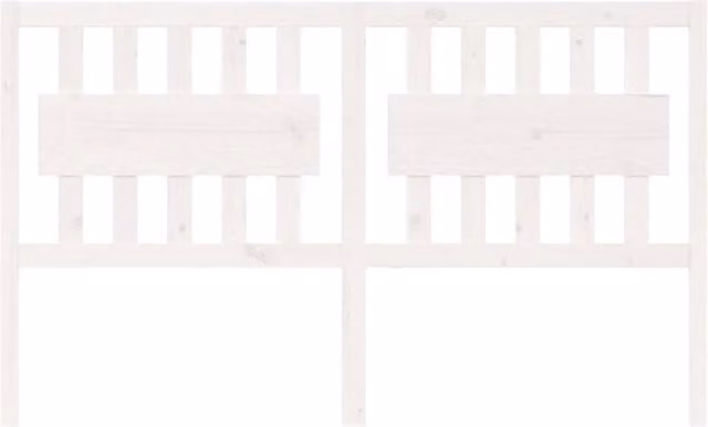 Berkfield Home Beautiful White Solid Pine Wood Bed Headboard W: 165.5 cm, D: 4 cm, H: 100 cm