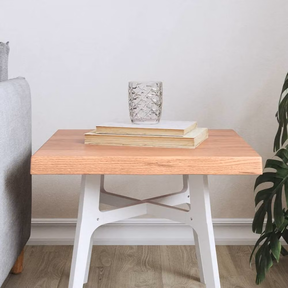 Berkfield Home Light Brown Live Edge Solid Oak Table Top W: 40 cm, D: 40 cm, H: 2-4 cm – 2