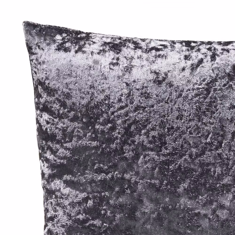 Luxor Living Set of 4 Grey Velvet Square Cushions with Hollow Fibre Filling, W/D/H: 45 x 45 x 45 cm – 5