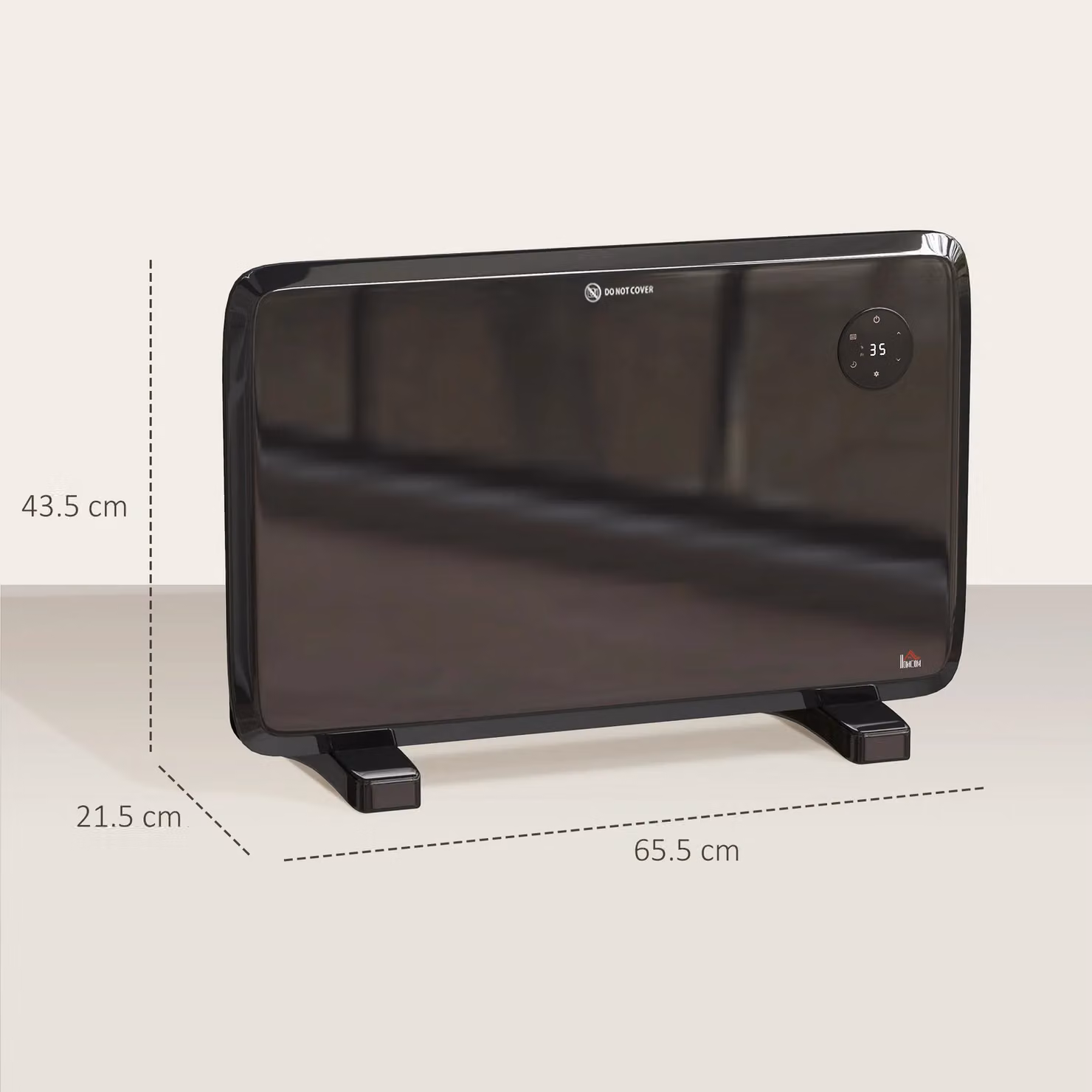 HOMCOM Electric Convector Heater with LED Display and Remote Control, Black – 3