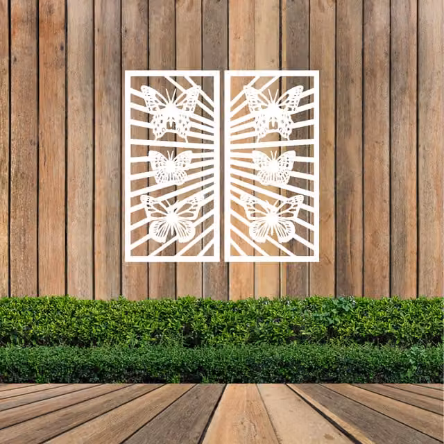 Laser Hut Butterfly Metal Wall Art in White, Black or Anthracite