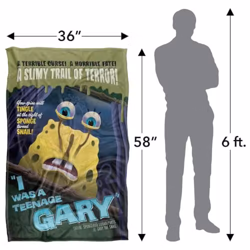 LOGOVISION Spongebob Teenage Gary Super Soft Fleece Throw Blanket, Multicolour, W: 91 cm, D: 147 cm – 2