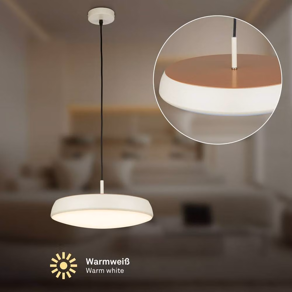Briloner Warm Grey Coffee LED Pendant Light, Warm White, W/D/H: 35 x 35 x 120 cm – 2