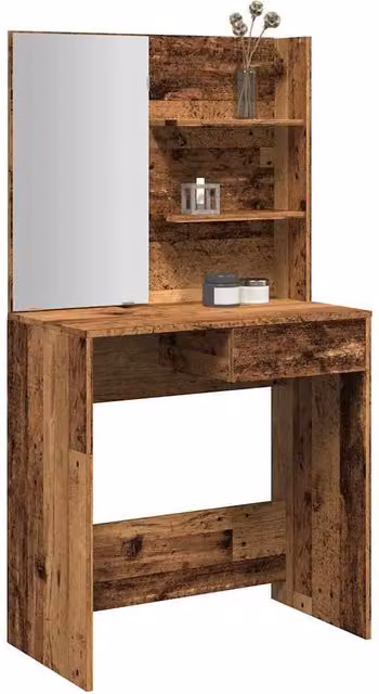 Berkfield Home Dressing Table with Mirror in Brown, W/D/H: 74.5 x 40 x 141 cm – 1