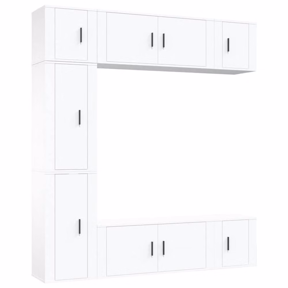 Berkfield Home Classic 7 Piece TV Cabinet Set in White Engineered Wood – 3