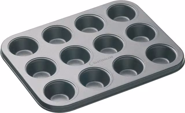 MasterClass Non-Stick 12 Hole Mini Tart Pan, Grey