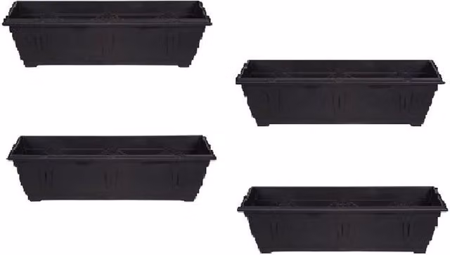 Whitefurze Black Slim Venetian Window Box Planter