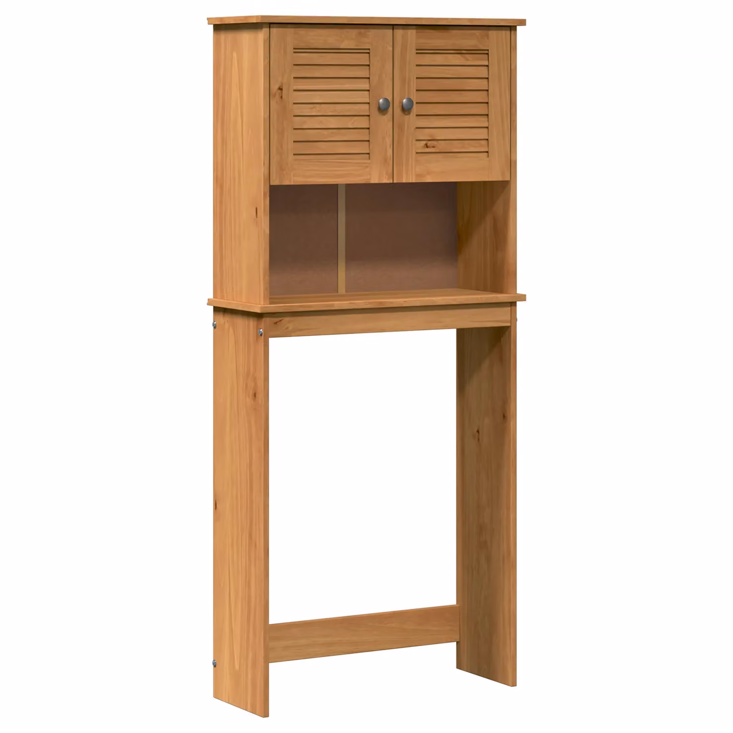 Berkfield Home Rustic Solid Pine Washing Machine Cabinet with Internal Shelves and Hinged Doors in Honey Brown – 2