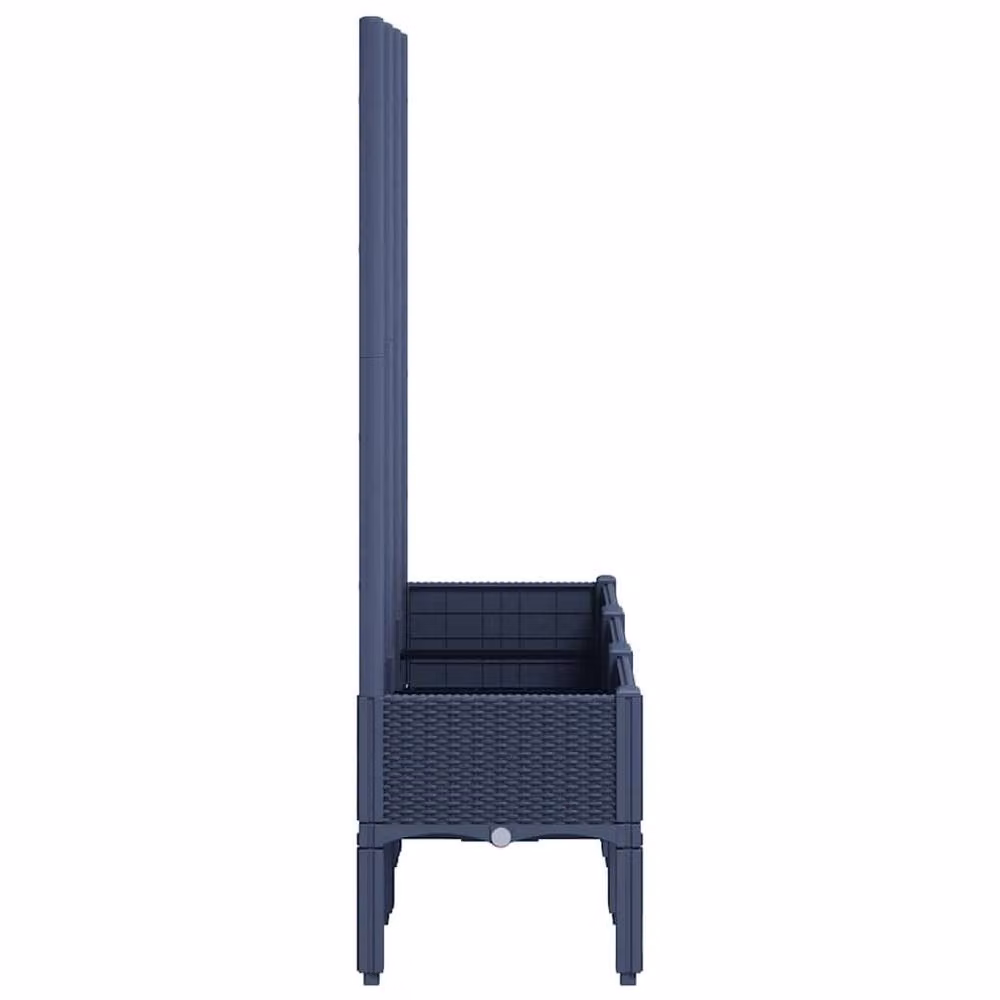 Berkfield Home Garden Planter with Trellis in Blue Grey, W/D/H: 120 x 40 x 142 cm – 4