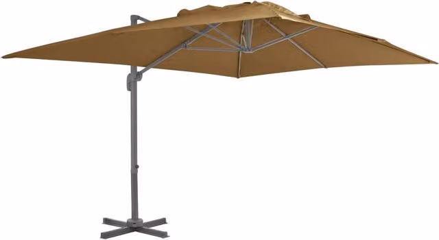 Berkfield Home Cantilever Garden Umbrella with Aluminium Pole, Beige, W: 400 cm, D: 300 cm – 1