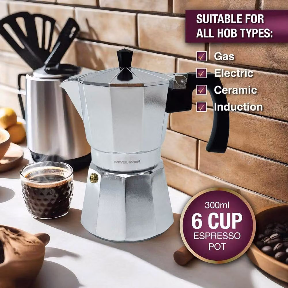 Andrew James Stove Top Moka Pot in Silver – 2