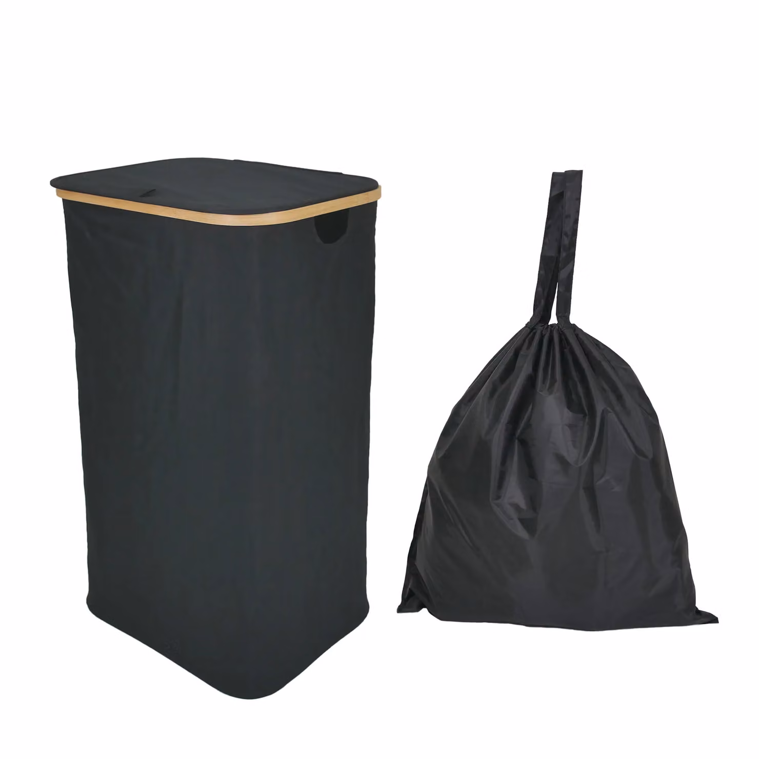 Libbi Lou Black Bamboo Laundry Storage Hamper with Removable Inner Bag, 100L – 2