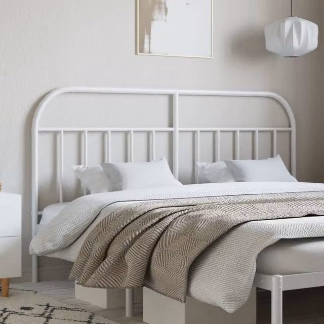 Berkfield Home Classic Metal Headboard in White, 180 cm – 1