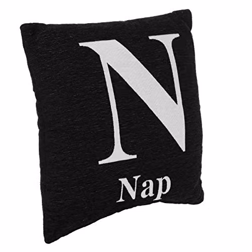 Orsina Nap Words Black and White Chenille Square Cushion, W/D/H: 45 x 45 x 45 cm – 2