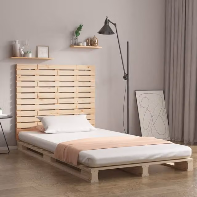 Berkfield Home Rustic Solid Wood Pine Wall Headboard, Brown, W: 146 cm, D: 3 cm, H: 91.5 cm