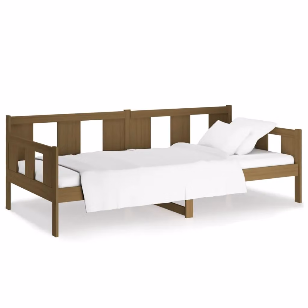 Berkfield Home Rustic Solid Wood Pine Day Bed, Brown, W: 90 cm, L: 190 cm – 2