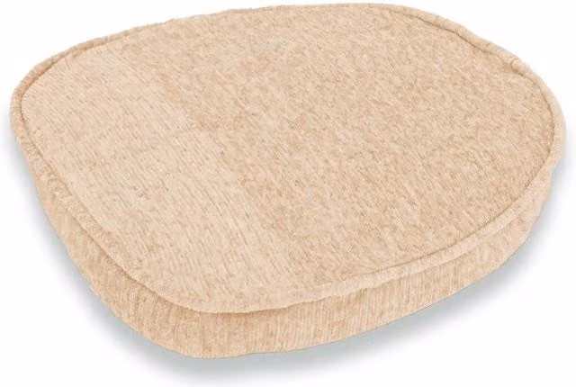 Chums Chenille Plain Dining Seat Pads Pack of Two in Beige, W/D/H: 38.1 x 38.1 x 38.1 cm