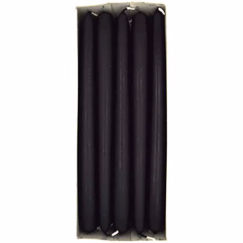 SolaDirect Unscented Tapered Dinner Candles, Pack of 10, Black Matt Finish, 24 cm – 5