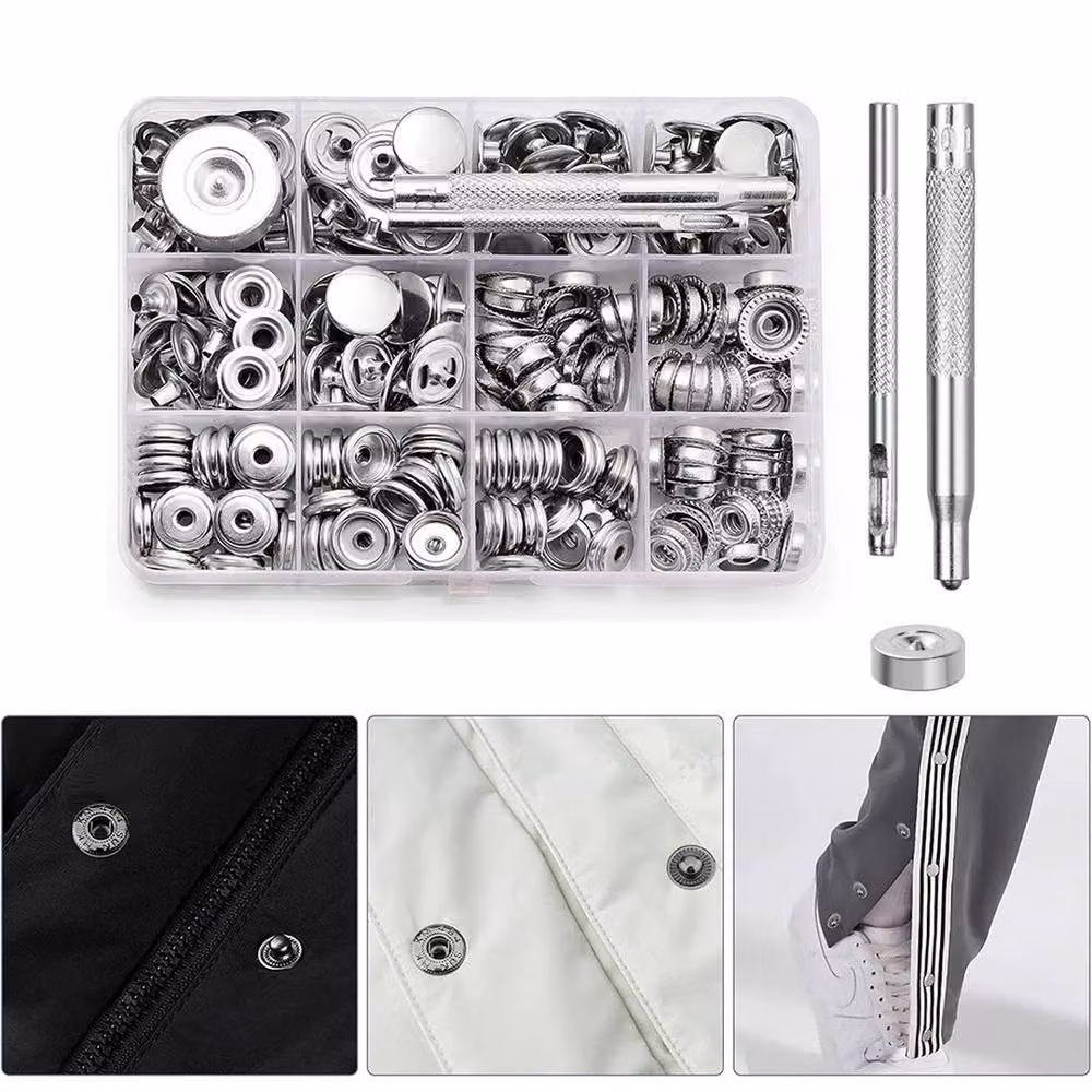 SPETLEK 260-Piece Heavy Duty Snap Fasteners Press in Silver – 2