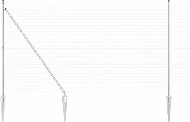 Berkfield Home Welded Wire Fence with 13 Spike Posts, Galvanised Steel, Silver, 1.5 x 50 m – 1