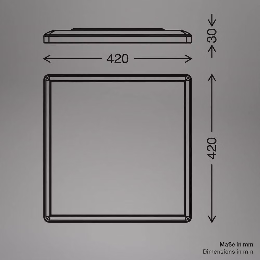 Briloner White Square Slim LED Ceiling Light with Indirect Lighting, W/D/H: 42 x 42 x 3 cm – 4