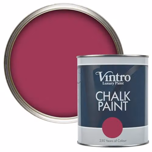 Vintro Rosy Raven Magenta Pink Chalk Paint for Furniture, Walls and Woodwork, 1 l