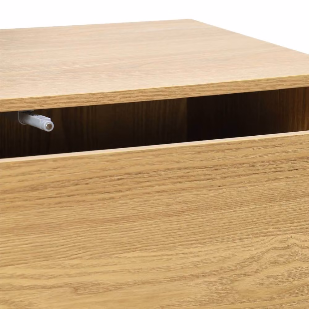 sweeek Brown Wooden 3-Drawer Storage Unit with Soft-Close Drawers, W/D/H: 70 x 35 x 70 cm – 3