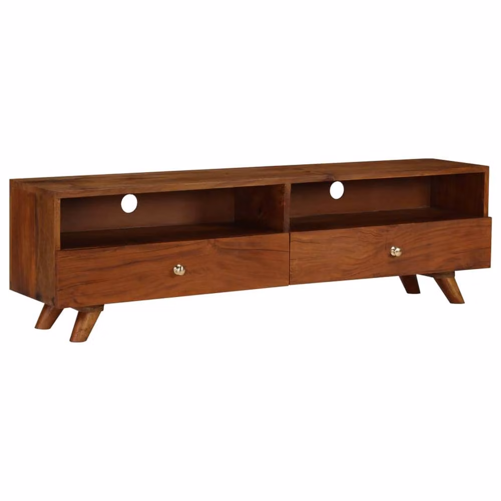 Berkfield Home Rustic Solid Reclaimed Wood TV Cabinet in Brown, W/D/H: 140 x 30 x 40 cm – 2