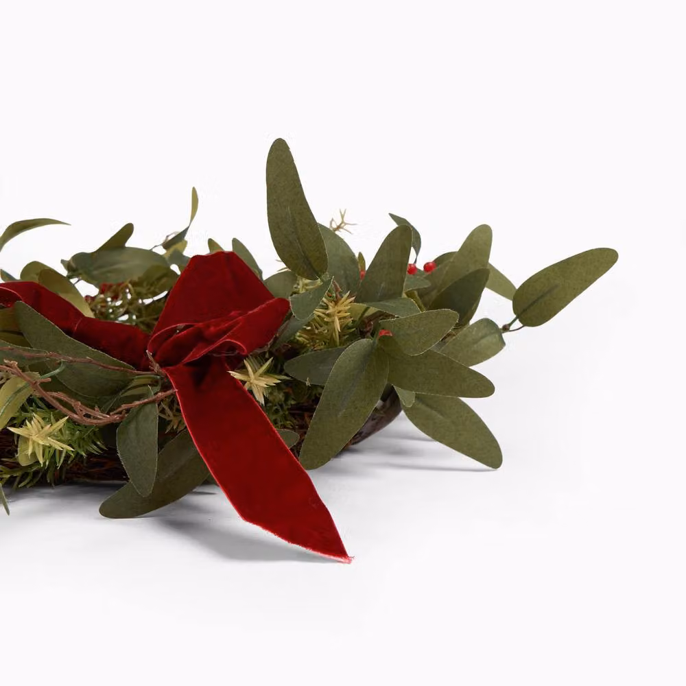 OHS Christmas Berry Bow Artificial Wreath in Red, Green and Multicolour – 4