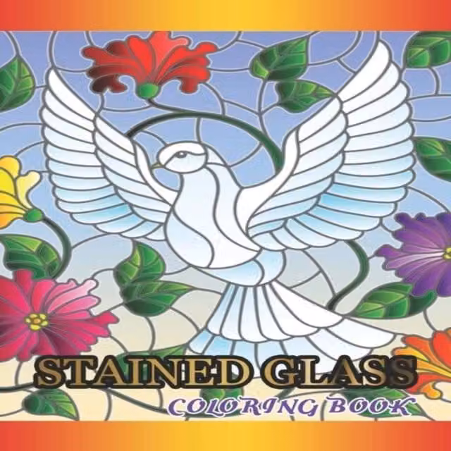 Illustrashop Stained Glass Colouring Book with Assorted Bird Designs in Multicolour